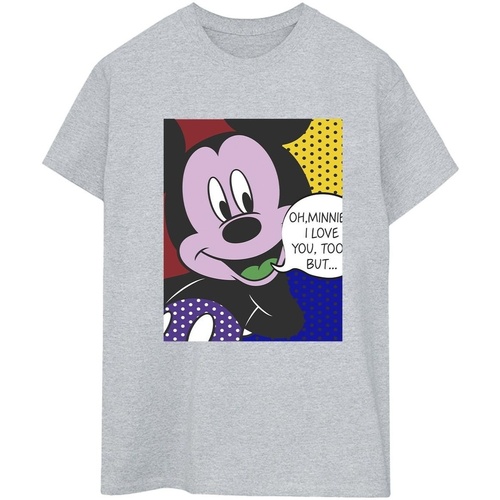 textil Mujer Camisetas manga larga Disney Mickey Mouse Oh Minnie Pop Art Gris