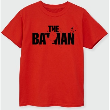 textil Niño Camisetas manga corta Dc Comics The Batman Logo With Silhouette Rojo