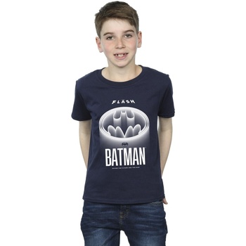textil Niño Camisetas manga corta Dc Comics The Flash Batman White Logo Azul