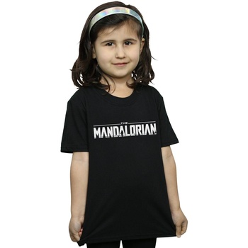 textil Niña Camisetas manga larga Disney The Mandalorian Logo Negro