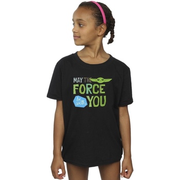 textil Niña Camisetas manga larga Disney The Mandalorian May The Force Be With You Negro