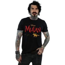 textil Hombre Camisetas manga larga Disney Mulan Movie Logo Negro