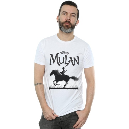 textil Hombre Camisetas manga larga Disney Mulan Movie Mono Horse Blanco