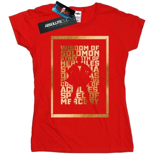textil Mujer Camisetas manga larga Dc Comics Shazam Gold Text Rojo