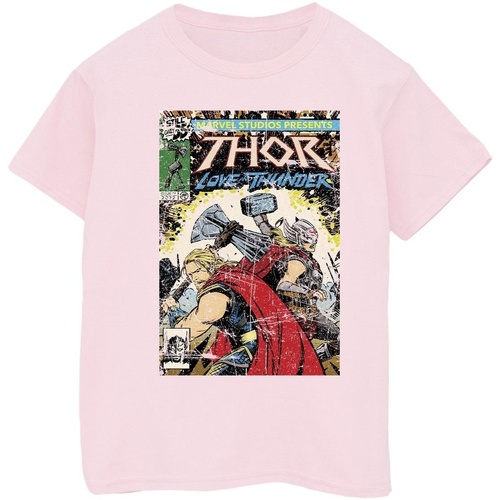 textil Niño Camisetas manga corta Marvel Thor Love And Thunder Vintage Poster Rojo
