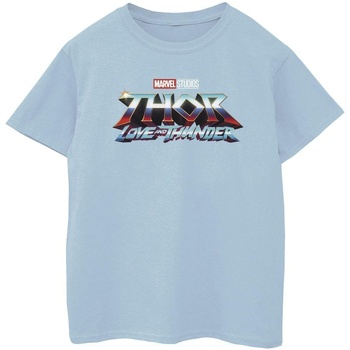 textil Niño Camisetas manga corta Marvel Thor Love And Thunder Logo Azul