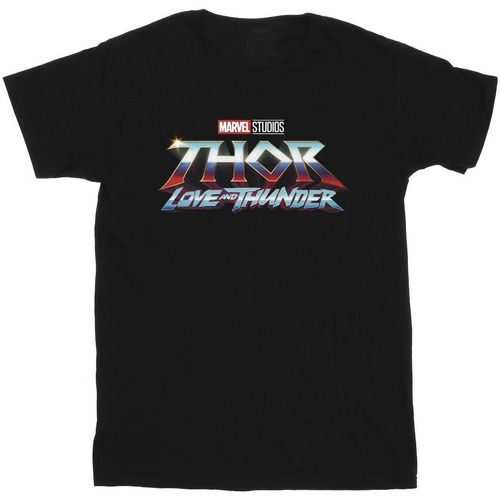 textil Niño Camisetas manga corta Marvel Thor Love And Thunder Logo Negro