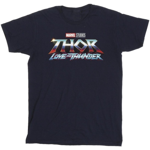 textil Niño Camisetas manga corta Marvel Thor Love And Thunder Logo Azul