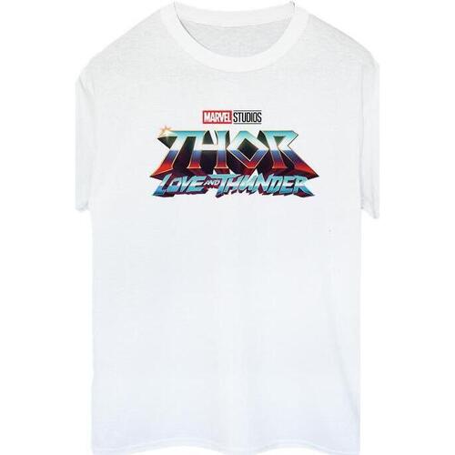 textil Niño Camisetas manga corta Marvel Thor Love And Thunder Logo Blanco