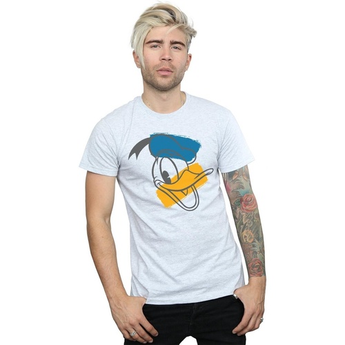 textil Hombre Camisetas manga larga Disney Donald Duck Head Gris