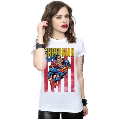 textil Mujer Camisetas manga larga Dc Comics Superman Flight Blanco