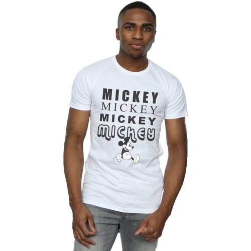 textil Hombre Camisetas manga larga Disney Mickey Mouse Sitting Blanco
