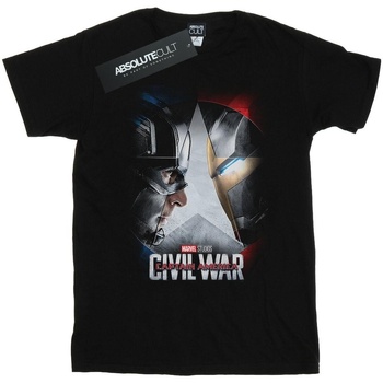 textil Mujer Camisetas manga larga Marvel Studios Captain America Civil War Poster Negro