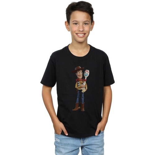 textil Niño Camisetas manga corta Disney Toy Story 4 Woody And Forky Negro