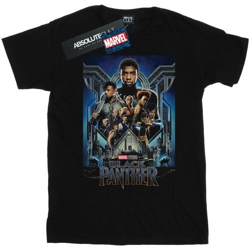 textil Mujer Camisetas manga larga Marvel Studios Black Panther Poster Negro