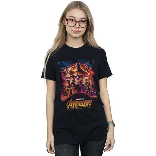 textil Mujer Camisetas manga larga Marvel Avengers Infinity War Poster Negro