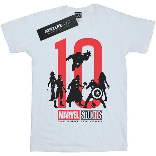 textil Mujer Camisetas manga larga Marvel Studios The First Ten Years Blanco
