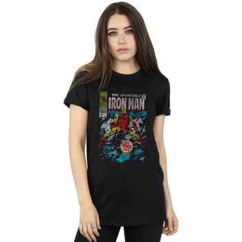 textil Mujer Camisetas manga larga Marvel Invincible Iron Man Distressed Issue One Negro