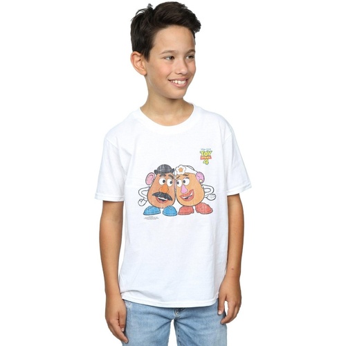 textil Niño Camisetas manga corta Disney Toy Story 4 Mr And Mrs Potato Head Blanco