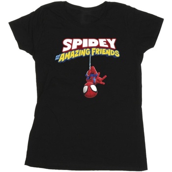textil Mujer Camisetas manga larga Marvel Spider-Man Hanging Upside Down Negro
