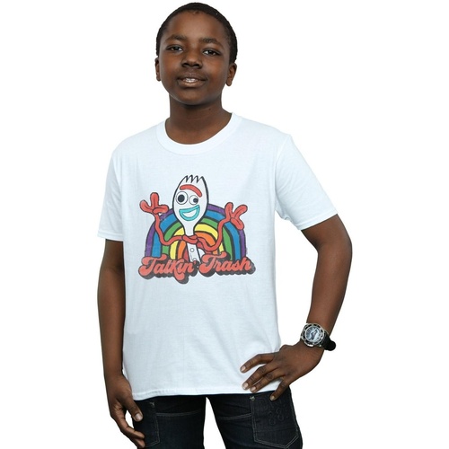textil Niño Camisetas manga corta Disney Toy Story 4 Forky Talkin' Trash Blanco