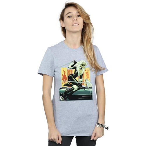 textil Mujer Camisetas manga larga Marvel Black Cat Car Gris