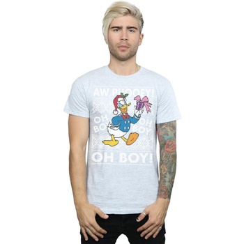 textil Hombre Camisetas manga larga Disney Donald Duck Christmas Fair Isle Gris