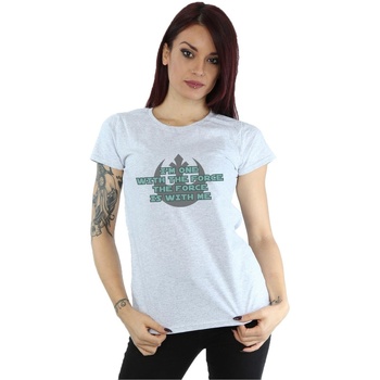 textil Mujer Camisetas manga larga Disney Rogue One I'm One With The Force Green Gris