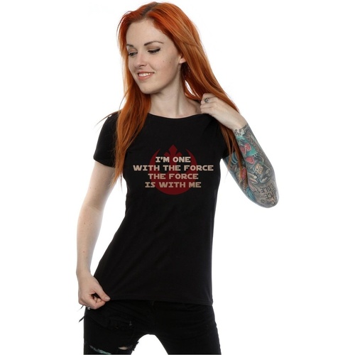 textil Mujer Camisetas manga larga Disney Rogue One I'm One With The Force Red Negro
