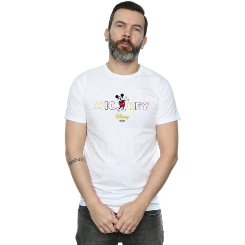 textil Hombre Camisetas manga larga Disney Mickey Mouse 1928 Blanco