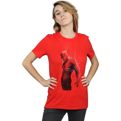 textil Mujer Camisetas manga larga Marvel Spider-Man Web Wrap Rojo