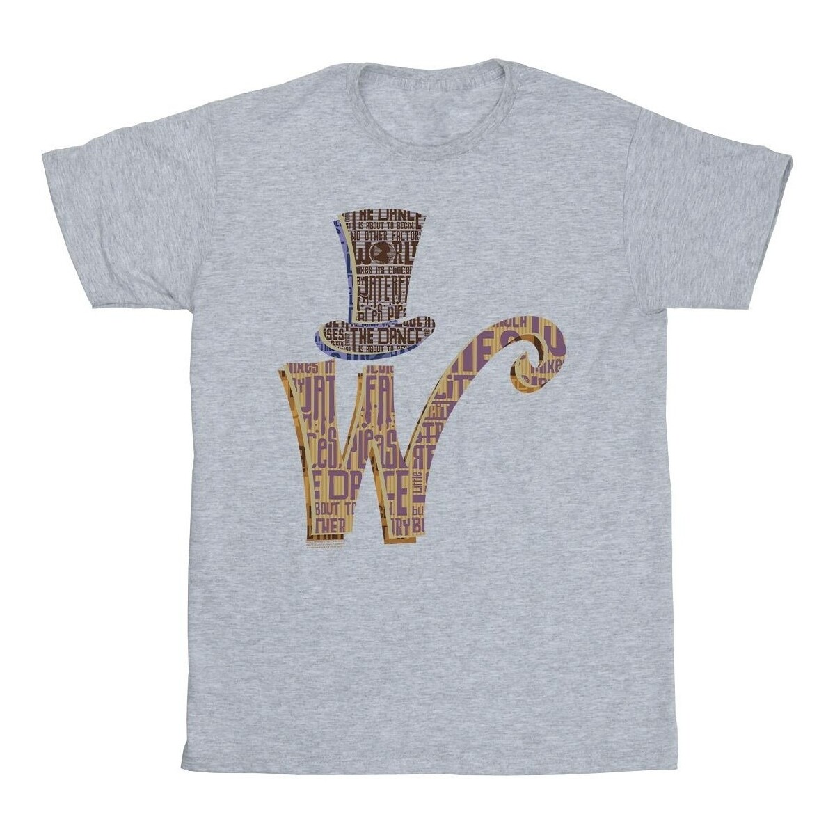 textil Niño Camisetas manga corta Willy Wonka W Logo Hat Gris
