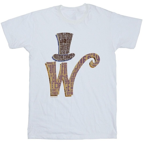 textil Niño Camisetas manga corta Willy Wonka W Logo Hat Blanco
