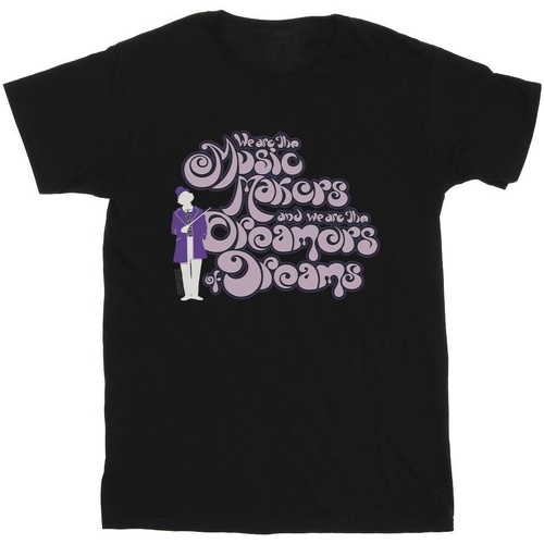 textil Niño Camisetas manga corta Willy Wonka Dreamers Text Negro