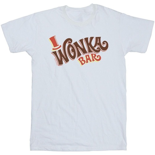 textil Niño Camisetas manga corta Willy Wonka Bar Logo Blanco