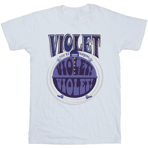 textil Niño Camisetas manga corta Willy Wonka Violet Turning Violet Blanco