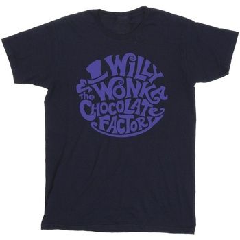 textil Niño Camisetas manga corta Willy Wonka & The Chocolate Fact Typed Logo Azul