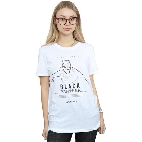 textil Mujer Camisetas manga larga Marvel Black Panther Long Live The King Blanco