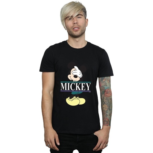 textil Hombre Camisetas manga larga Disney Mickey Mouse Letters Negro