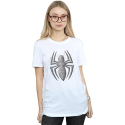 textil Mujer Camisetas manga larga Marvel Spider-Man Web Logo Blanco