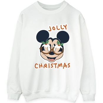 textil Hombre Sudaderas Disney Mickey Mouse Jolly Christmas Glasses Blanco