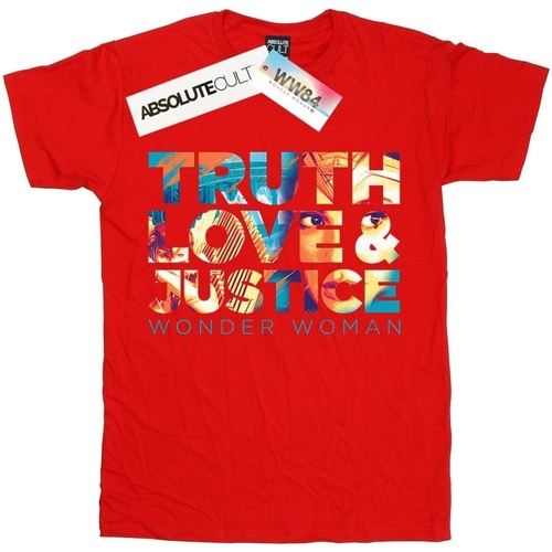 textil Niño Camisetas manga corta Dc Comics Wonder Woman 84 Diana Truth Love Justice Rojo