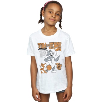 textil Niña Camisetas manga larga Dessins Animés Spinning Basketball Blanco
