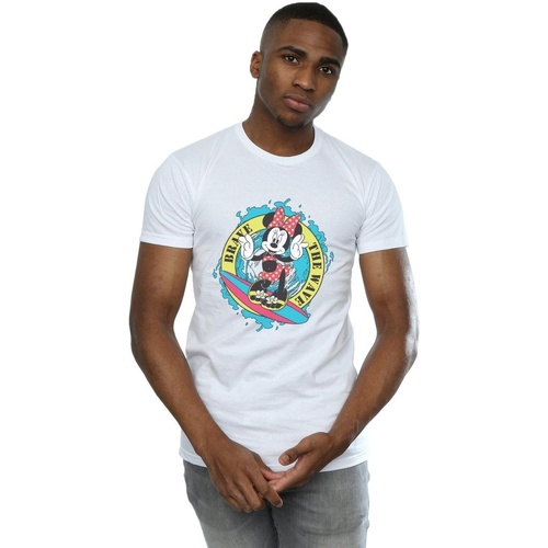 textil Hombre Camisetas manga larga Disney Minnie Mouse Brave The Wave Blanco