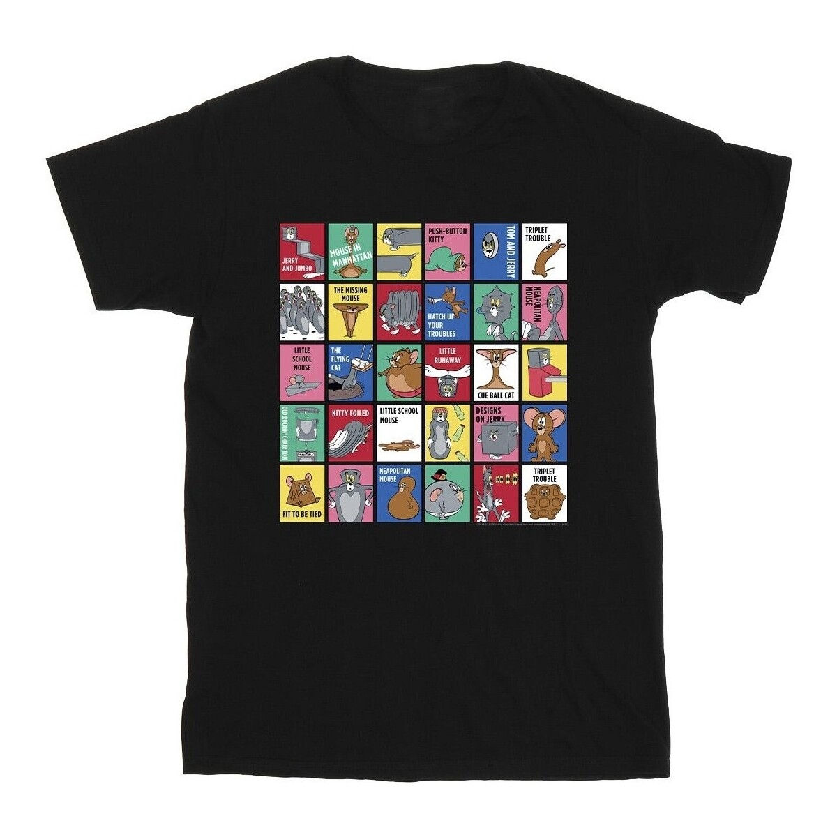 textil Niña Camisetas manga larga Dessins Animés Grid Squares Negro