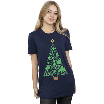 textil Mujer Camisetas manga larga Marvel Avengers Christmas Tree Azul