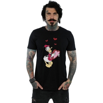 textil Hombre Camisetas manga larga Disney Donald Duck Love Heart Negro