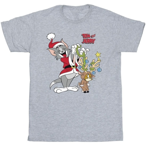 textil Niña Camisetas manga larga Tom & Jerry Christmas Reindeer Gris
