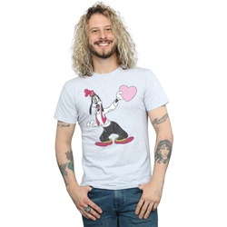 textil Hombre Camisetas manga larga Disney Goofy Love Heart Gris
