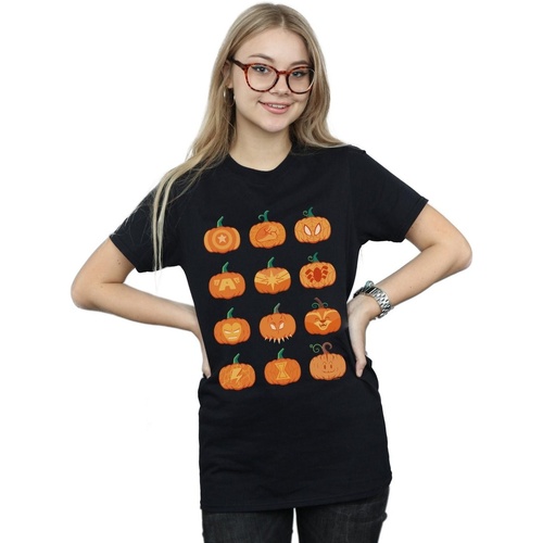 textil Mujer Camisetas manga larga Marvel Avengers Halloween Pumpkin Negro